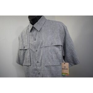 Magellan Angler Fit Vented Fishing Shirt Gray Short Sleeve Mens Size XL NEW